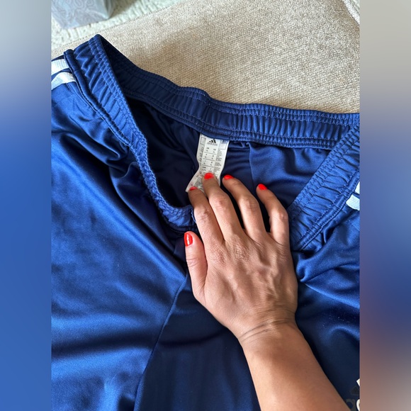 Adidas Blue and White Joggers with Tapered Fit - Picture 3 of 5